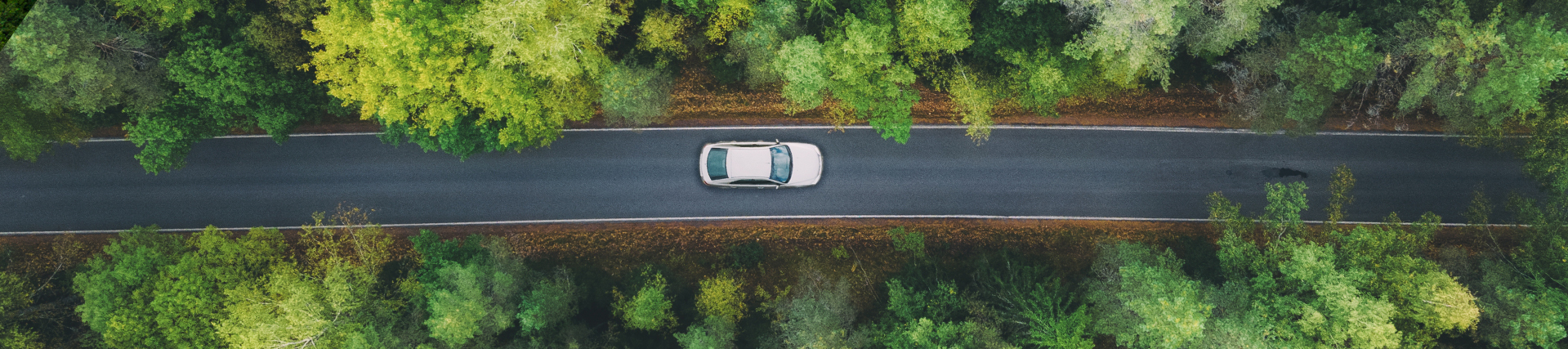 Bird-view of a car on the street