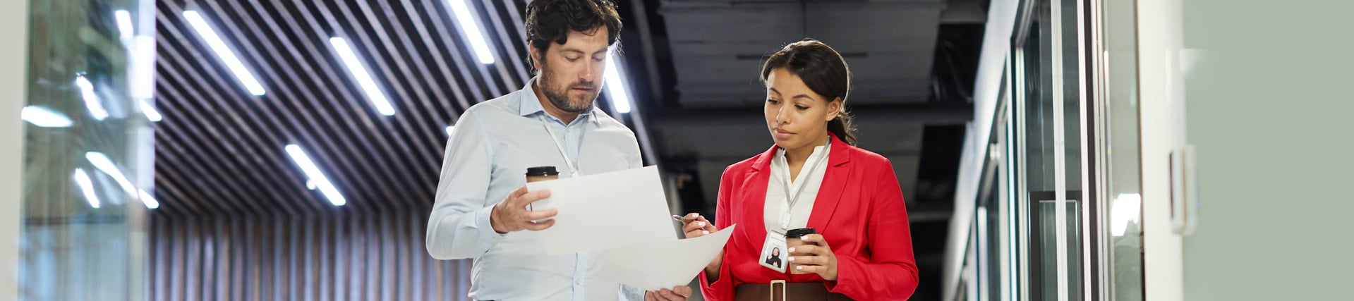 Two people working together