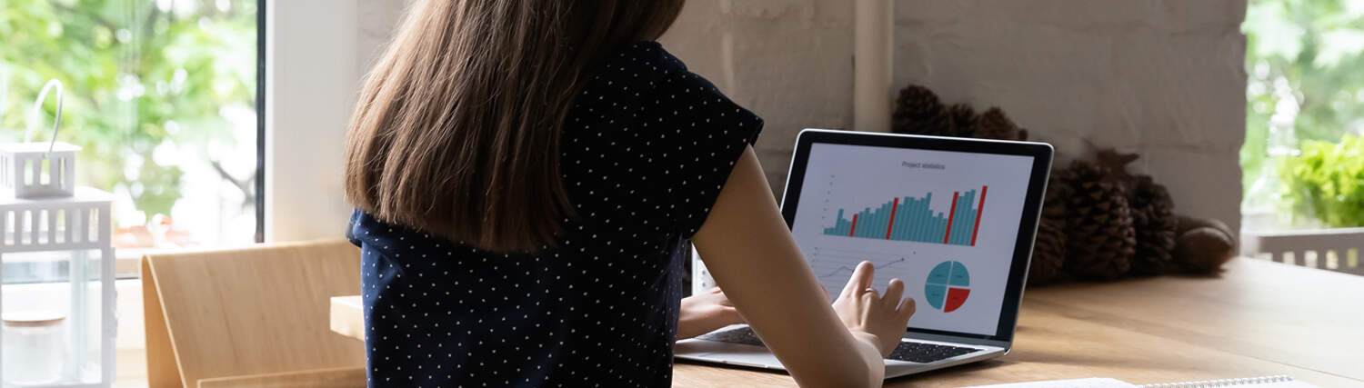 Woman working from remotely