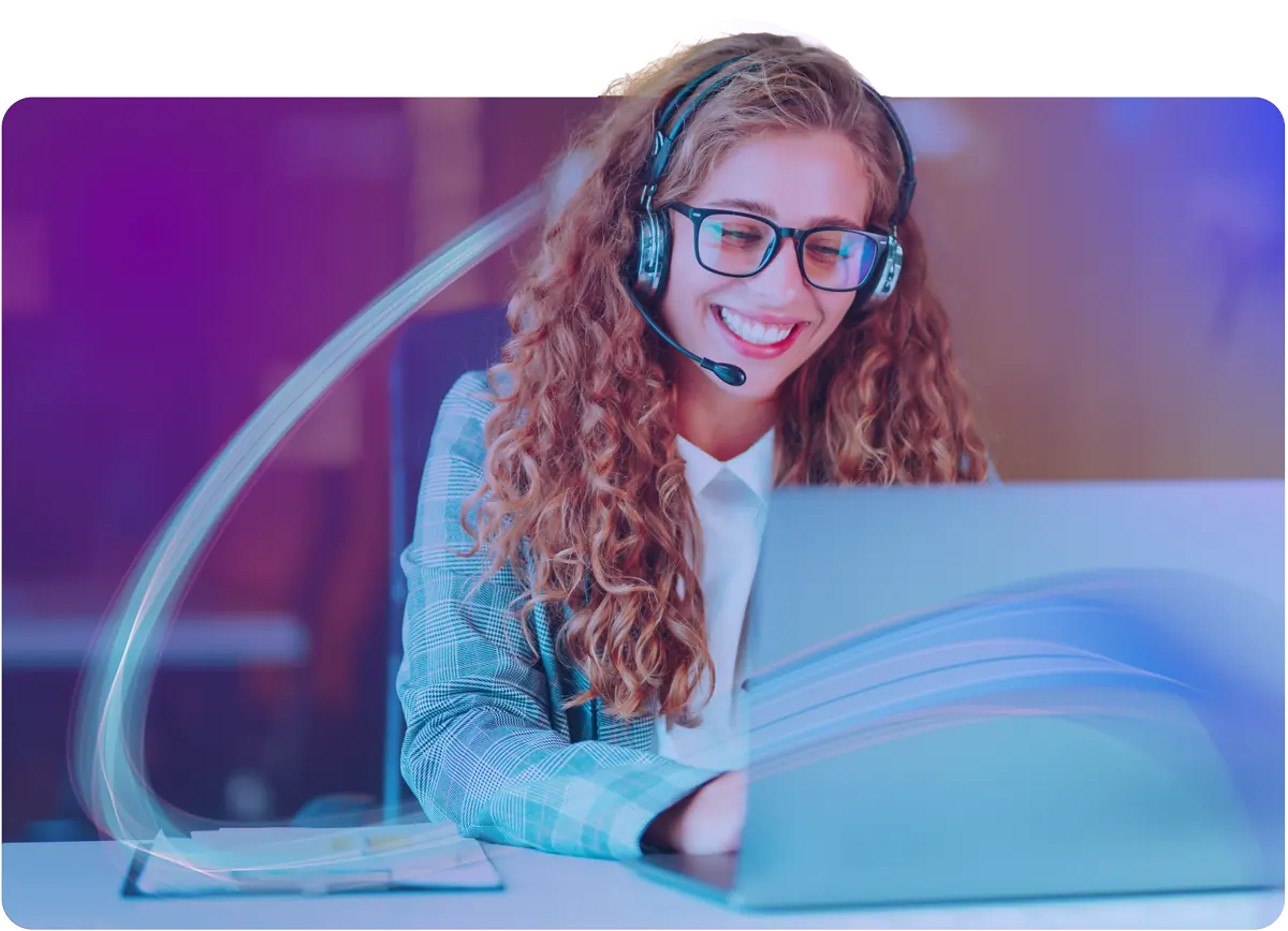 Woman working on a laptop