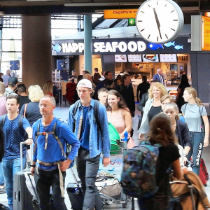 People in an airport