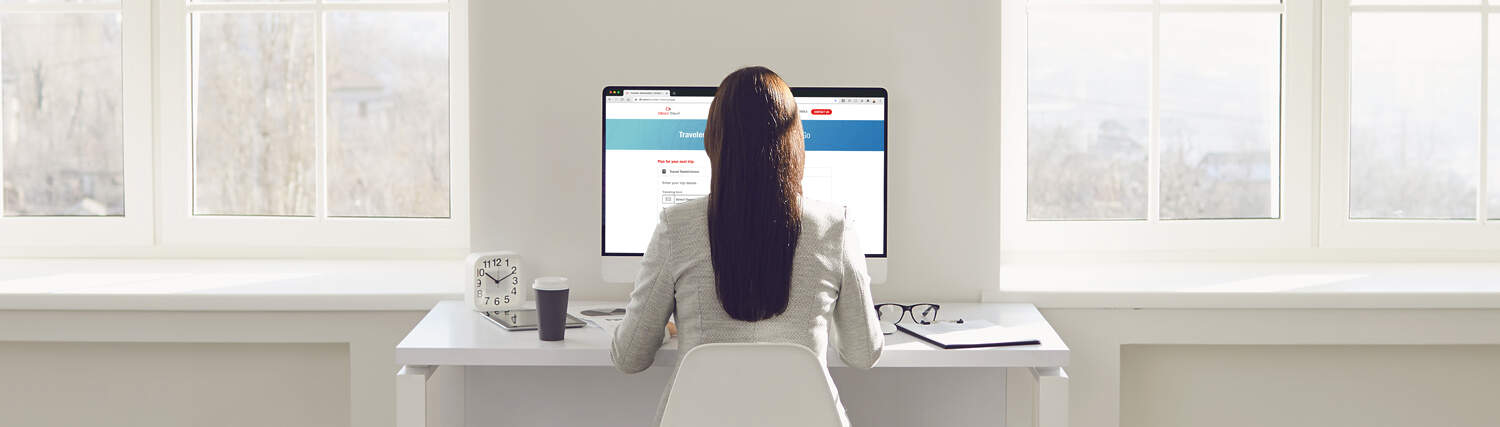 Woman working in a large room