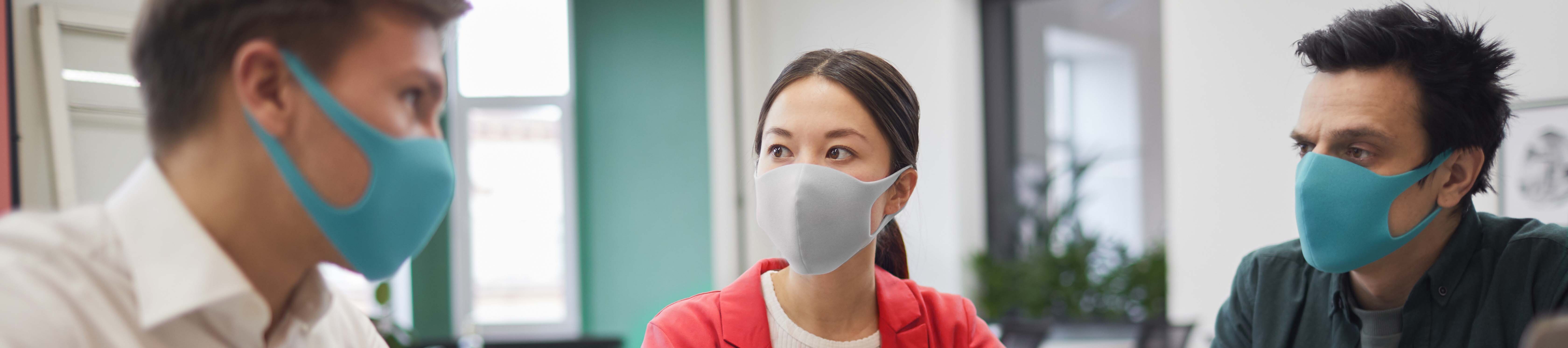 People wearing masks