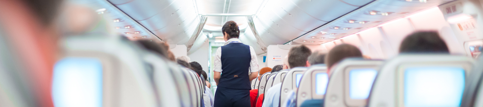 Inside an airplane